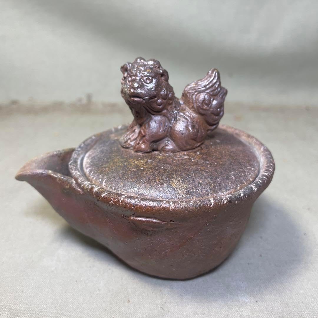 幸崎達彦 作 備前焼 備前手造り獅子宝瓶 煎茶器 幸崎達彦 作 備前焼 備前手造り獅子宝瓶 煎茶器 急須 2025年最新