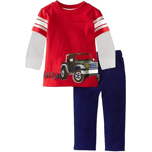Toddler Boys Girls Unisex Cotton 2-Piece Long-Sleeve Shirts and Pants Playwear Set