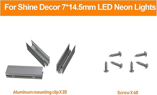 Miniatura 4 de Shine Decor Paquete de productos de soportes de montaje de aluminio con kit de luces LED de neón blancas de 82.0ft82 pies