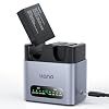 llano set de 2 baterías LP-E17 y cargador rápido de 20W de 2 ranuras, aluminio CNC | para Canon EOS R50 50V R100 RP R10, 250D, 200D, 850D, 800D, 750D, 760D, EOS M3, M5, M6, pantalla LED de energía 1