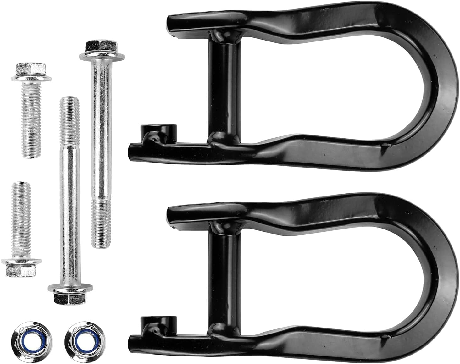 Front Tow Hooks Ring Compatible with Chevy Silverado GMC Sierra 1500 Front Lower Bumper Trailer Ring, 2Pcs, Replace 84072463 (Black)