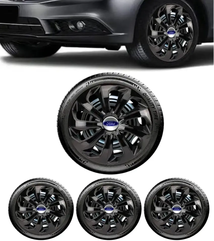 Jogo 4 Calotas Esportiva Velox Preto Brilhante Aro 15 FOR Novo Ka Hatch Sedan Fiesta Hatch Sedan Focus Hatch Sedan