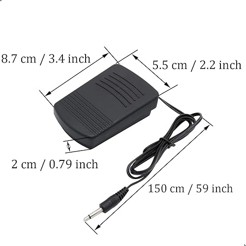 Miniatura 2 de Mini pedal de pie para máquina de coser de 4.9 ft, interruptor de pie para máquina de coser momentánea para el hogar, controlador de pedal operado