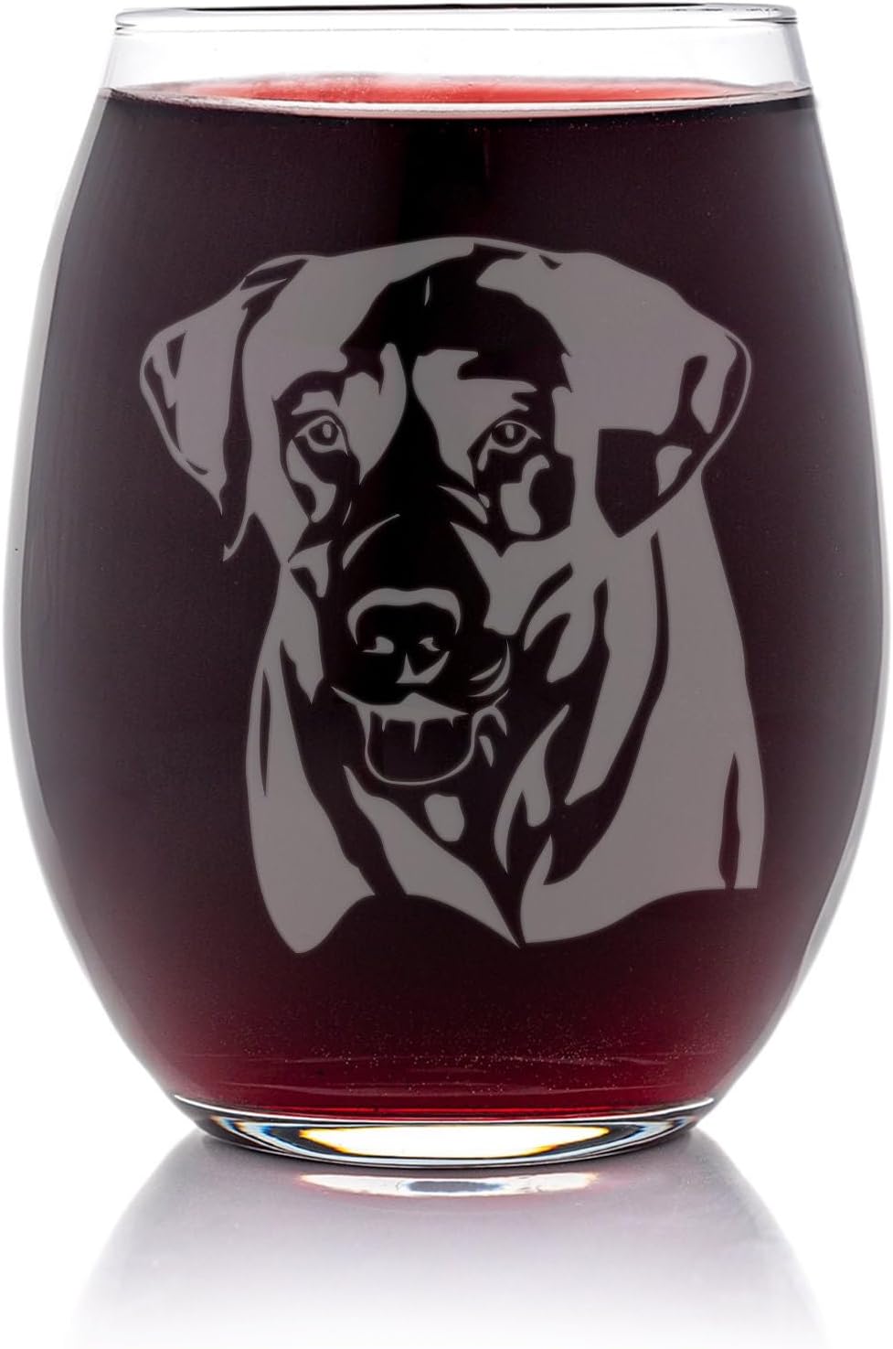 Labrador Face Stemless Wine Glass - Dog Mom Gift, Labrador Gifts, Labrador Retriever Wine Glass - 2 Glasses