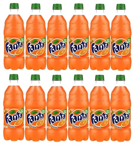 Fanta Orange Soda Fruit Flavored Soft Drink, 20 Fl Oz (12 Pack) 100% Natural Flavors #TOP6