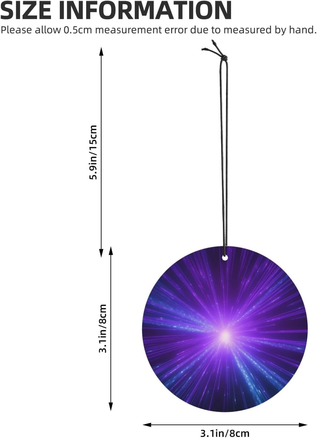 Car Air Freshener 24 PCS Purple Blue Light Rays Hanging Car Air Fresheners Auto Interior Decor Card Freshener Strong Scented Card Lavender Cars Scents for Office Bedroom Close Drawer Round Shape