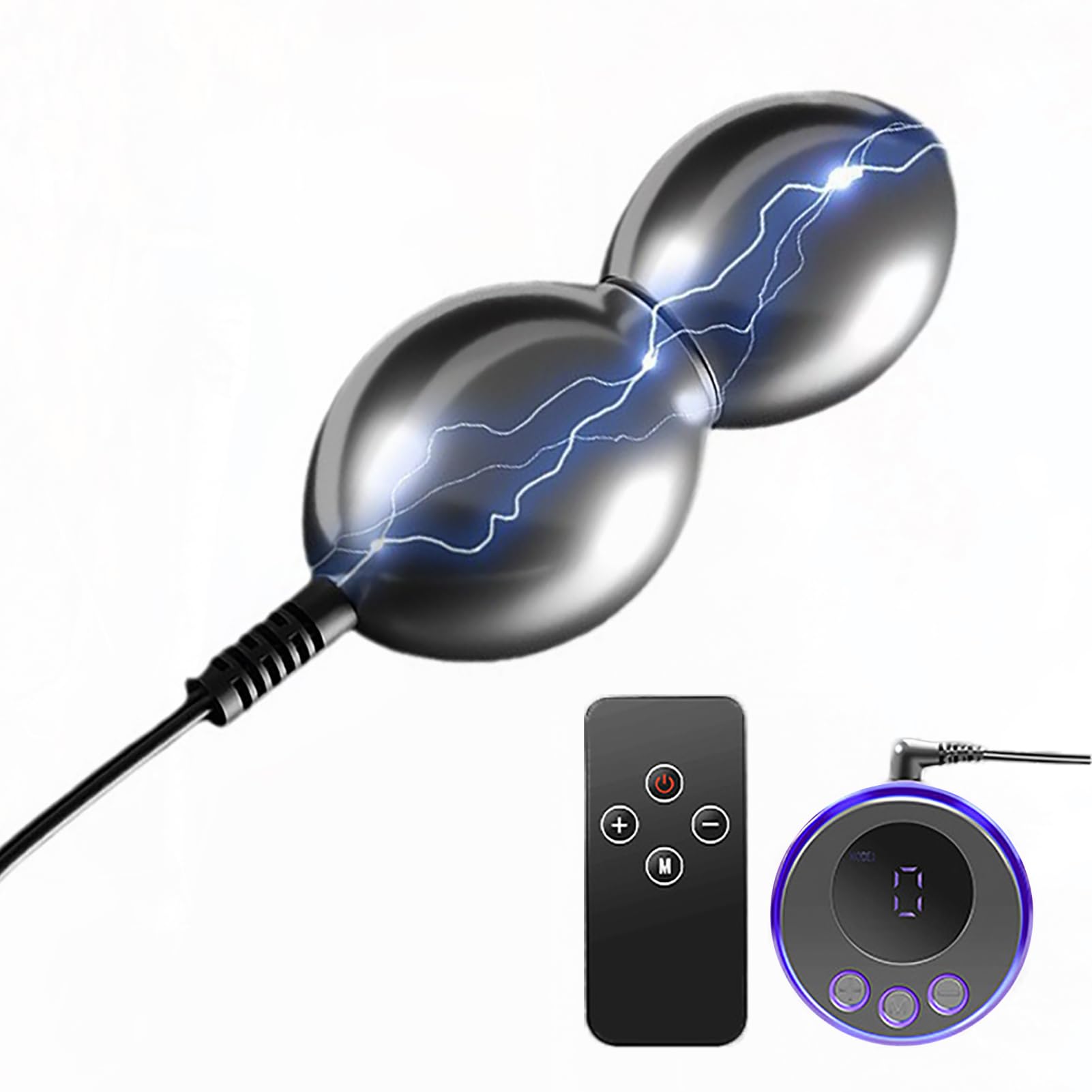 Electric Shock Anal Plug Metal Butt Plug Sex Toys for Men and Women with Host and Remote Control