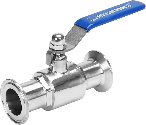 DERNORD Válvula de bola de triple abrazadera de 1.5 pulgadas, 2 piezas, acero inoxidable 304, revestimiento de PTFE. (tubo de 1.25 pulgadas OD)