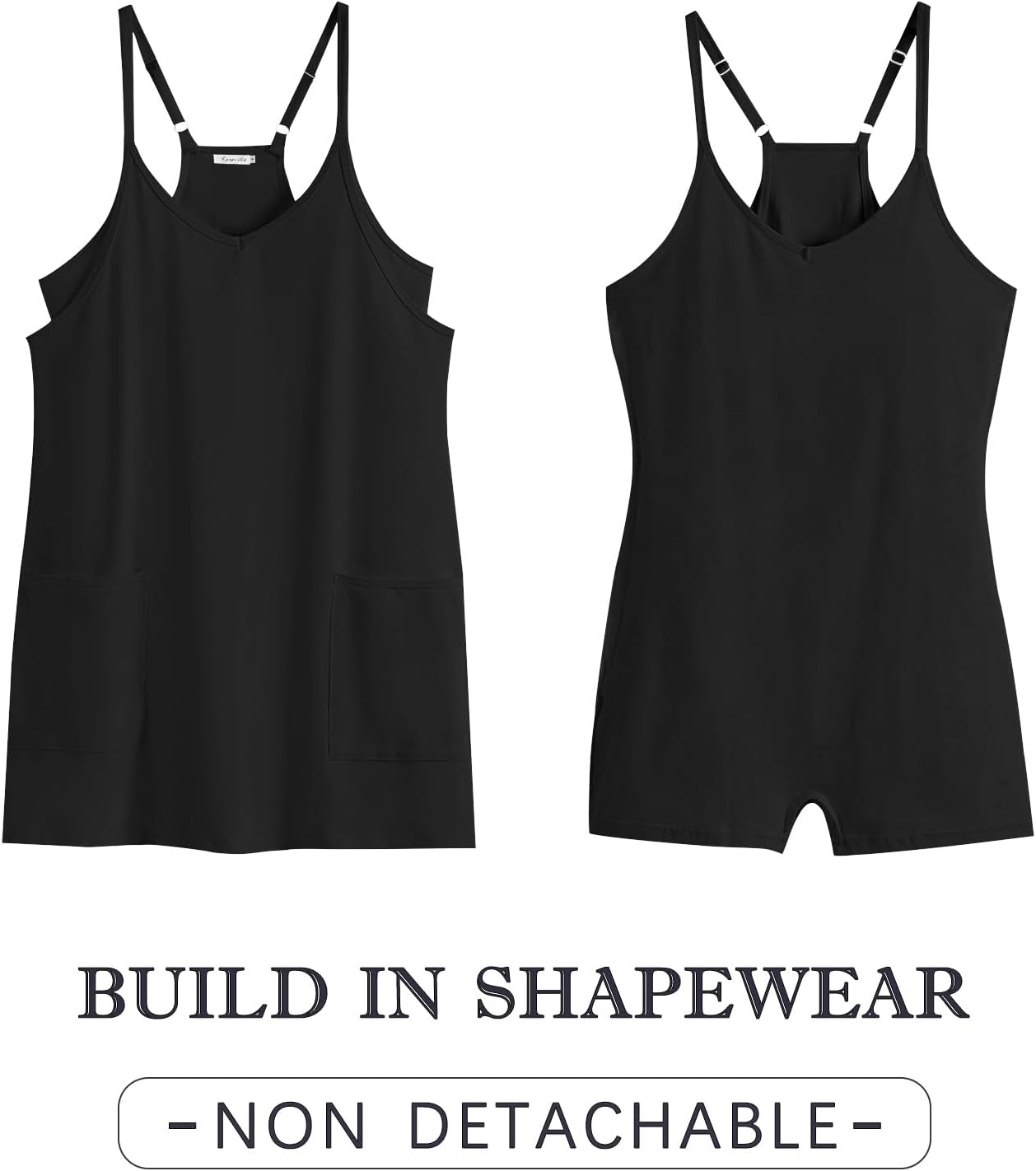 Caracilia Womens Summer Athletic Mini Dress Casual Sleeveless Built in Shapewear Romper Short Sundress Tennis Workout Outfits - Image 6