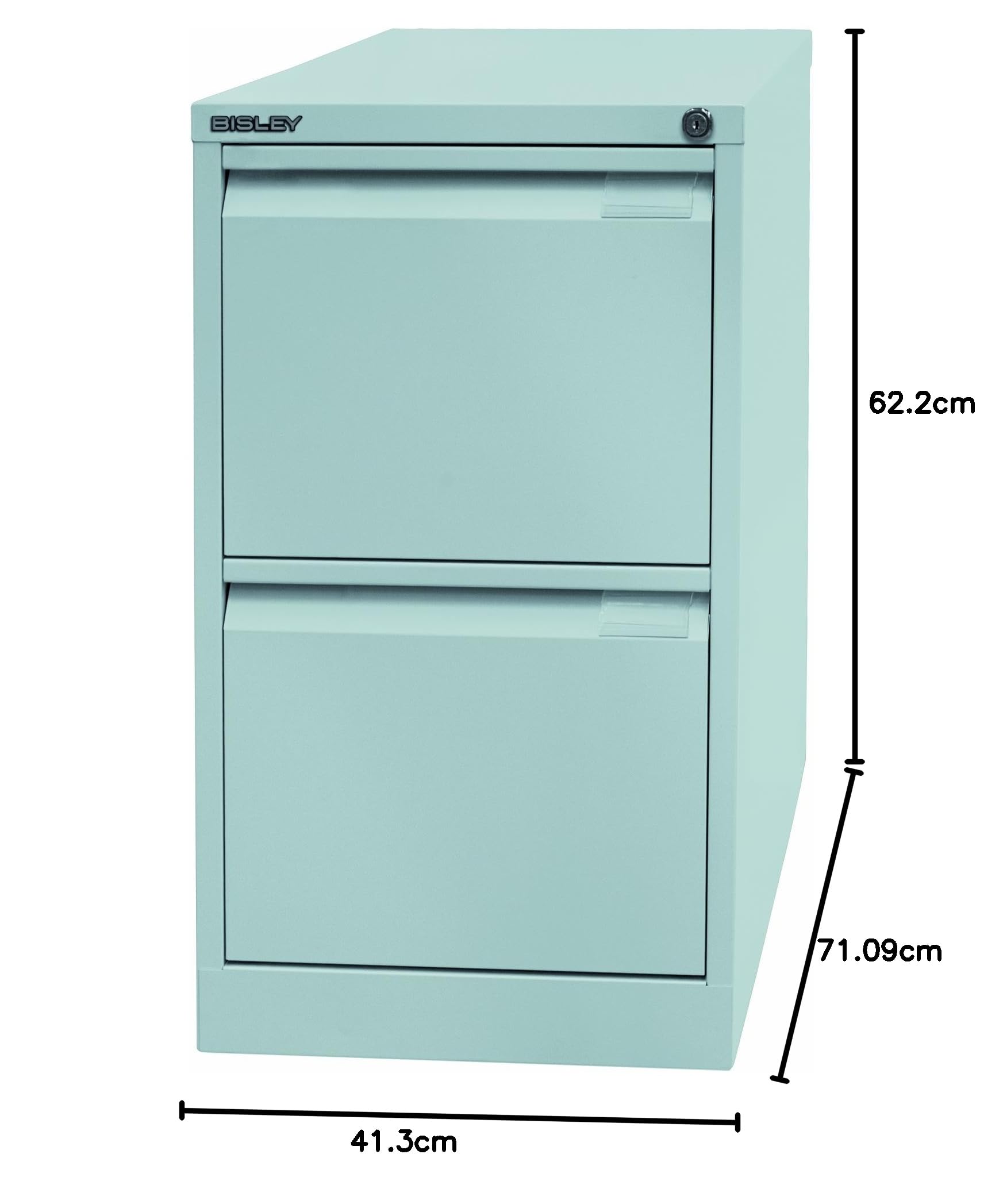 BISLEY Armadietto sospeso a 1 Binario DIN A4, 2 cassetti HR, Metallo, 645 Grigio Chiaro, 62.2 x 41.3 x 71.099999999999994 cm