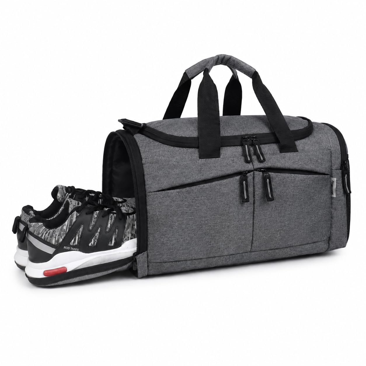 Wooum Sports Gym Bag,Travel Duffel Bag with Shoes Compartment for Men Women, 43x29x28 Cm Approx 35L, Lightweight - Grey-image-31