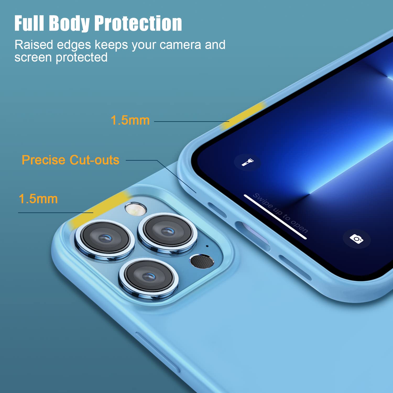 Nuoku Coque Antichoc 360° Pour IPhone 13 Pro Max – Transparente, Anti-Jaunissement, Fine Et Antidérapante