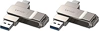 Vista 10 de Lexar D40E 64GB Unidad Flash USB 3.2 Gen 1 Tipo-C con Doble USB, Unidad Thumb de Diseño Giratoria con Carcasa de Metal en USB-C (Plata Champán)