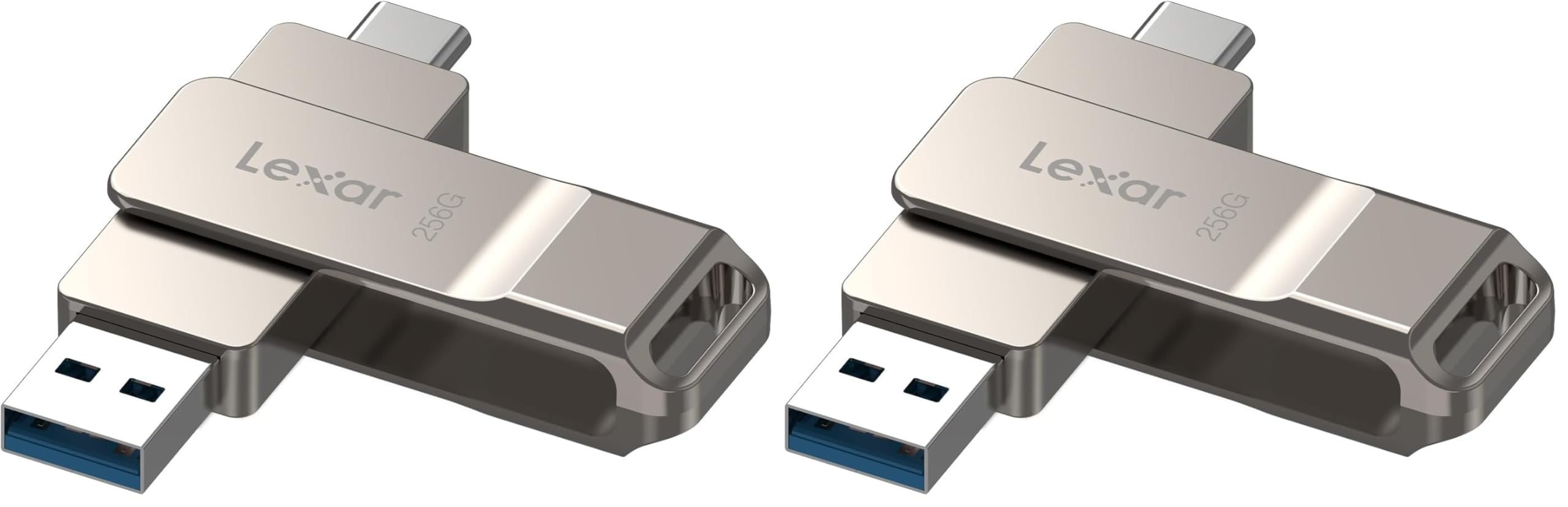 Lexar D40E 256GB Dual USB 3.2 Gen 1 Type-C Jump Drive, USB-C Flash Metal Housing Swivel D…