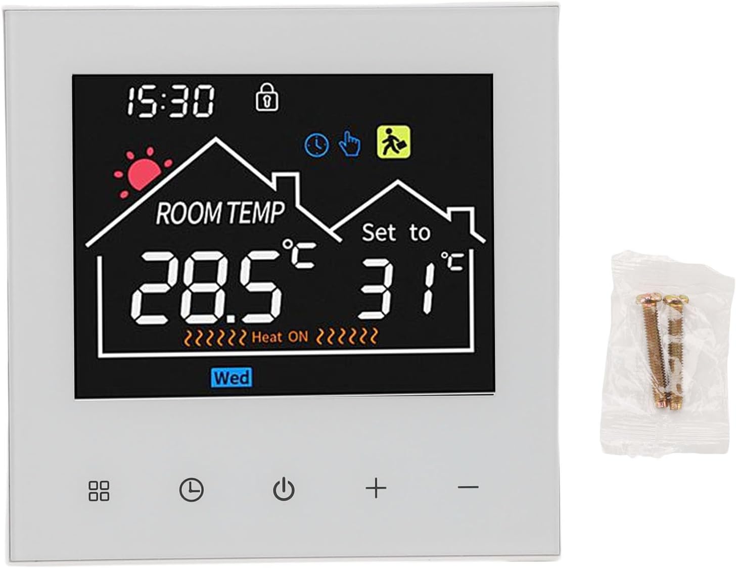 Smart Thermostat Programmable Touchscreen LCD Color Display, Temperature Controller for Water Heating Boiler - Energy Efficient, Memory Storage, Multi Scene Use (WiFi, (Voice Control for Yandex