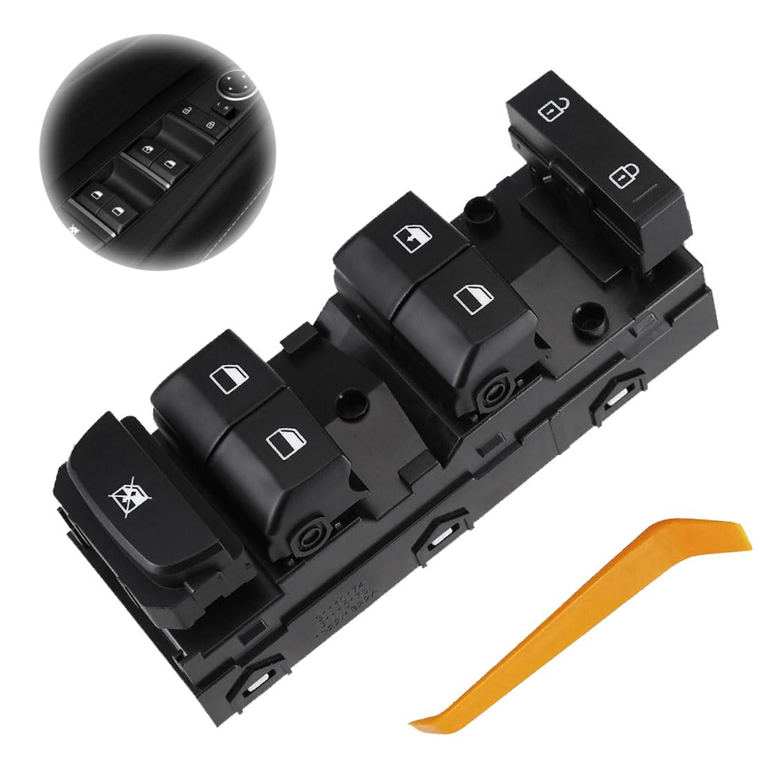 Driver Side Master Power Window Switch for 2019-2021 Kia Forte 93571M6100 | Compatible with 2019-2021 Kia Forte Replace OE# 93571-M6100 Driver Side Master Window Switch Fix Windows Not Rolling Up/Down-image-45