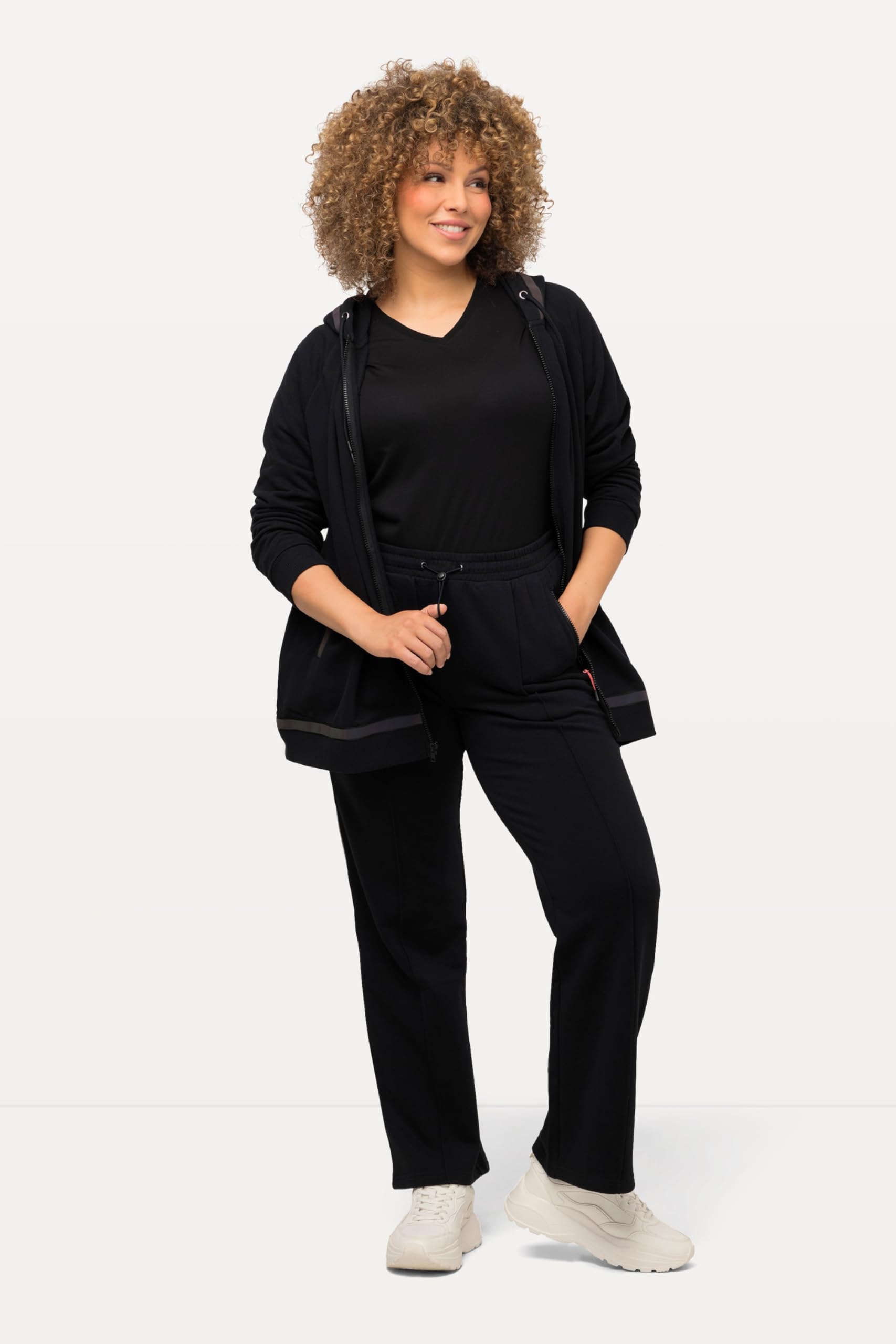 Ulla Popken Pantalon de Jogging À Rayures Réfléchissantes Femme