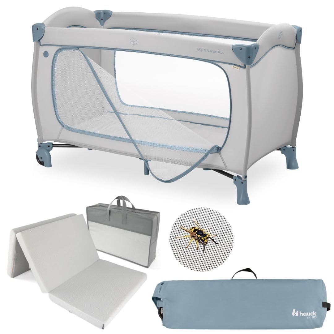 hauck Lit Parapluie Bébé avec Matelas Sleep N Play Go Plus - Dusty Blue