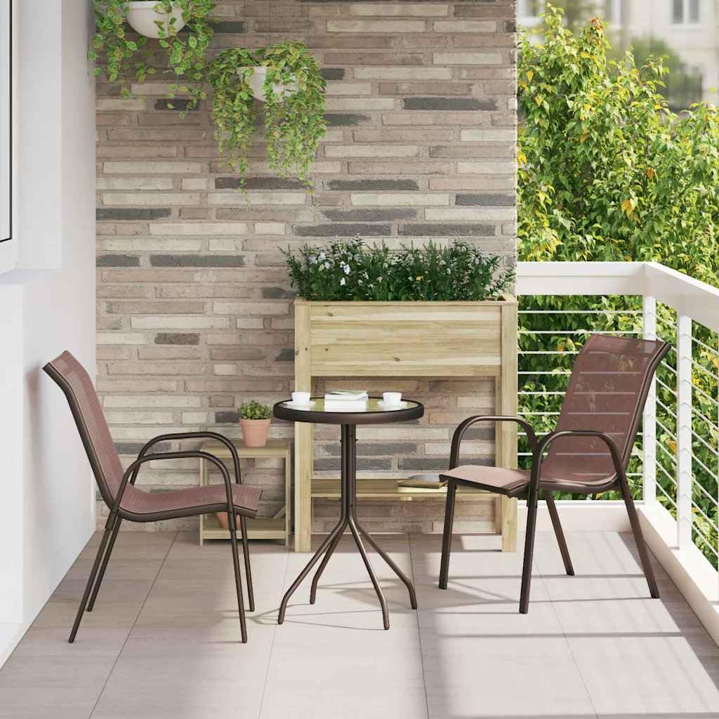 Meubles de jardin en acier marron résistant aux intempéries avec table et chaises