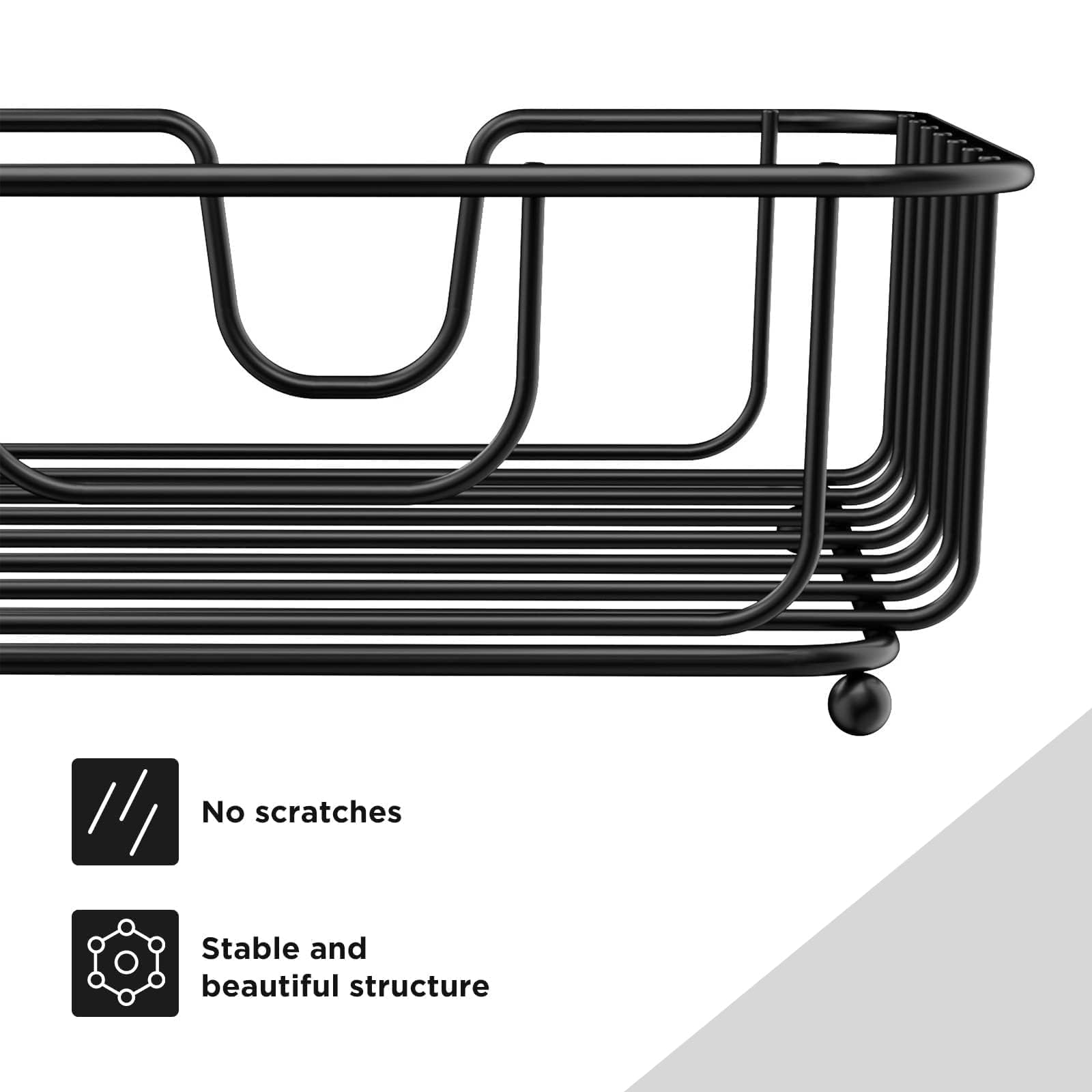 Servilletero para mesa, servilletero negro para cocina y mesa de comedor, moderno soporte de metal limpio, 6.9 x 6.9 x 2.2 pulgadas, tamaño interior, paquete de 2