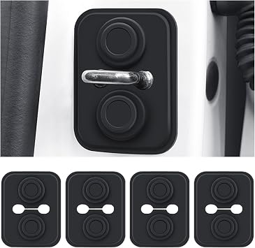 4PCS Door Lock Cover for Toyota Avensis T25 Kombi 2003-2008, Car Door Striker Protector Matte Black Latches Guard Trim Decoration Automotive Accessories