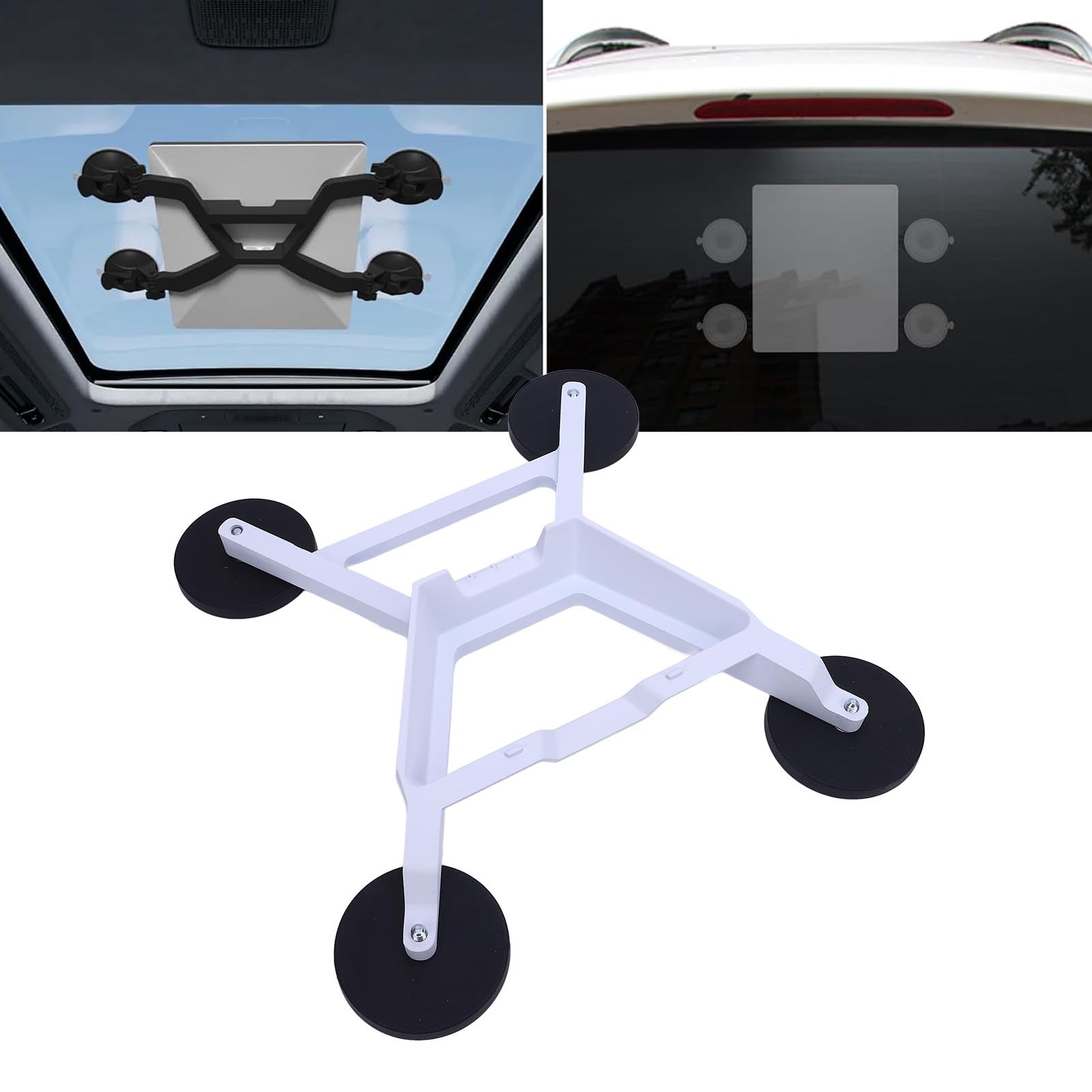 Qcwwy Staffa di Auto in Lega di Alluminio Bianco Robusto per Antenna Mini su Scala, Elevata capacità di Carico, Uso Versatile per Auto e