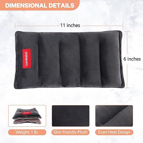 Miniatura 6 de Comfheat Almohadilla térmica húmeda para microondas de 6 x 11 pulgadas, paquete de calor de lavanda para aliviar el dolor, cuello, hombro, rodilla,