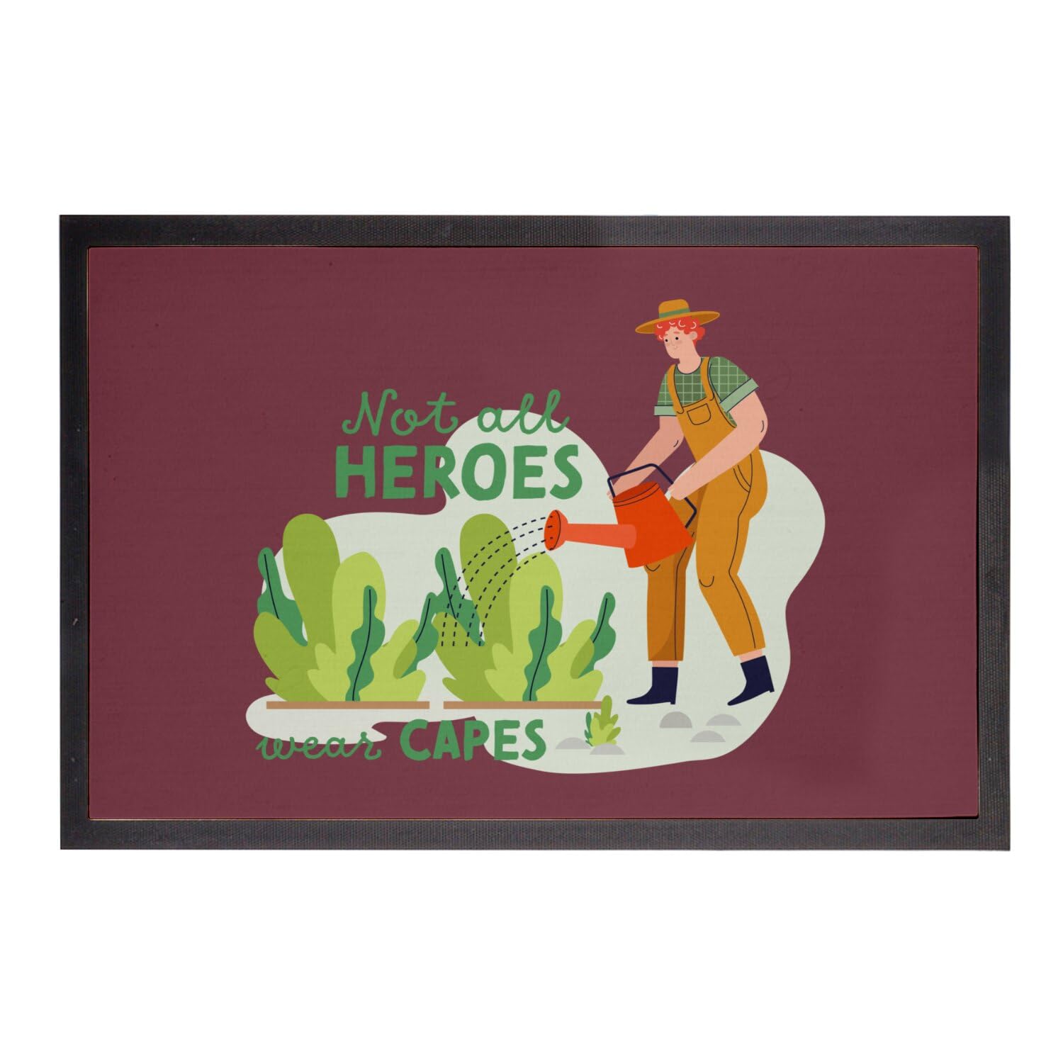 Paillasson rouge absorbant True Heroes 60x40cm - Tapis de sol pour entrée de jardinier