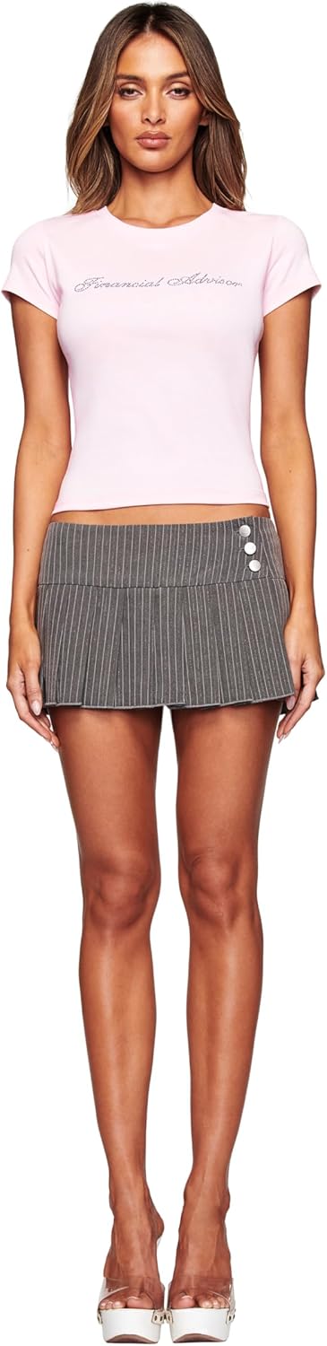 I.AM.GIA REMINI Skort - Grey Pinstripe