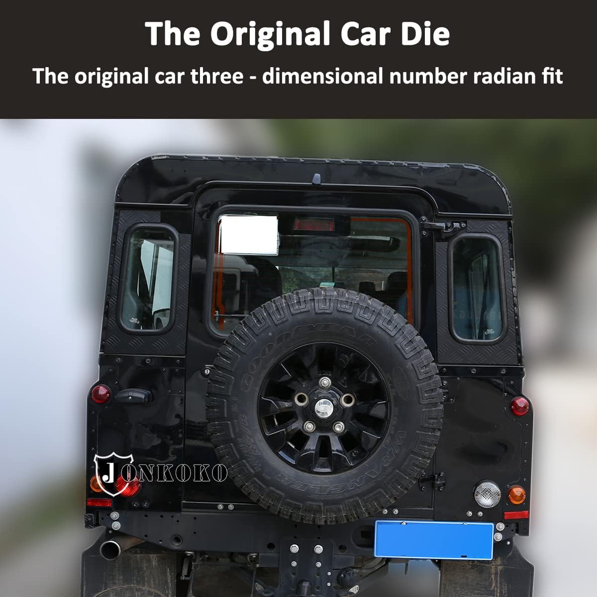 Black Body Anti-Scratch Protection Cover Trim Kit for Land Rover Defender 2004-2018 Auot External Protection Sticker Accessories (Tailgate Side Window Guard)