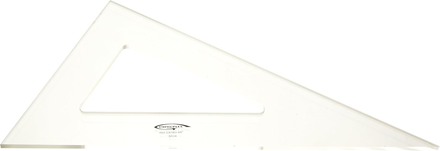 Set Square 60 ° 3 Edges Transparent 32 cm Transparent