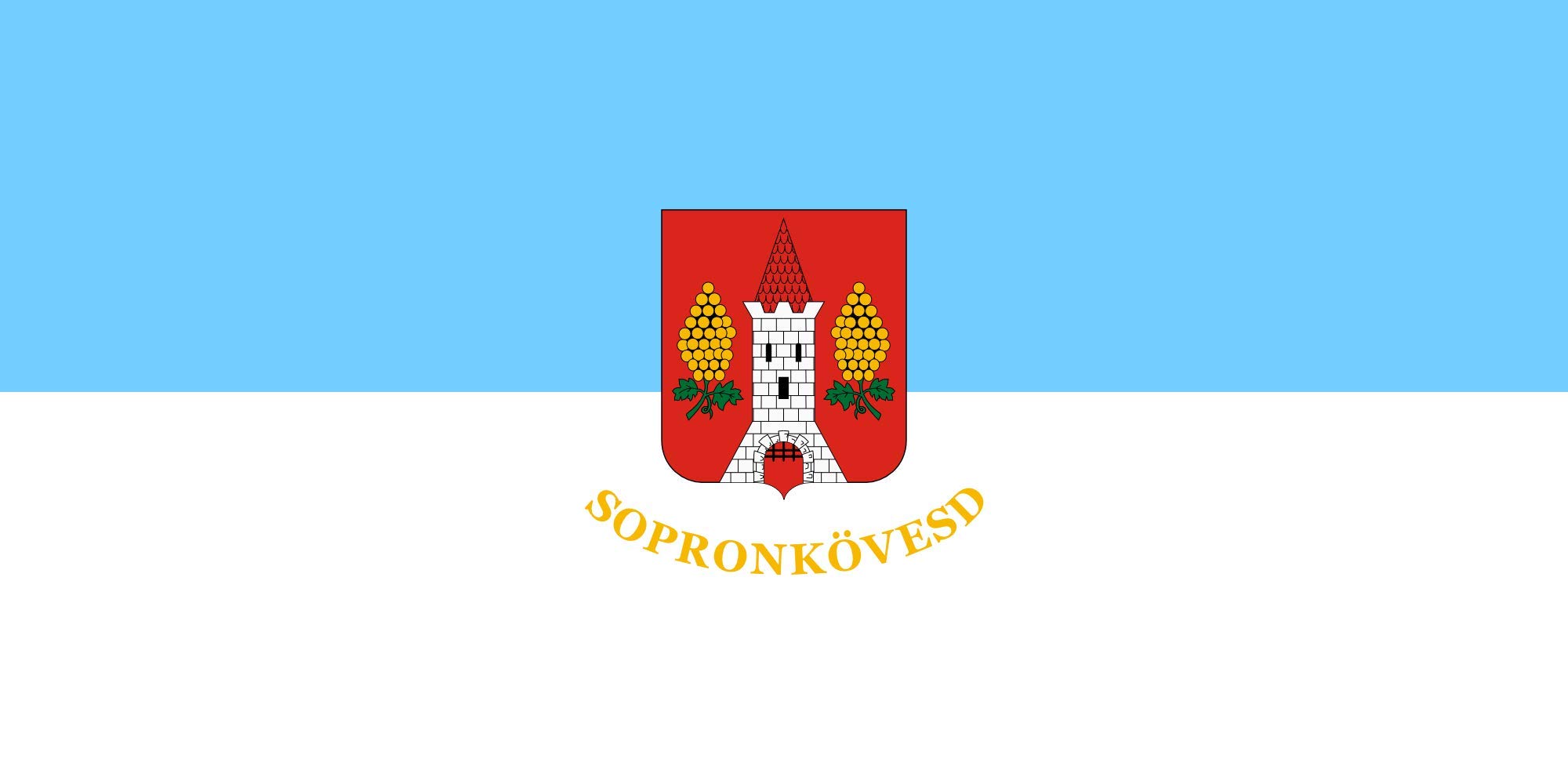 Drapeau de Sopronkövesd grand format pour mât et événements