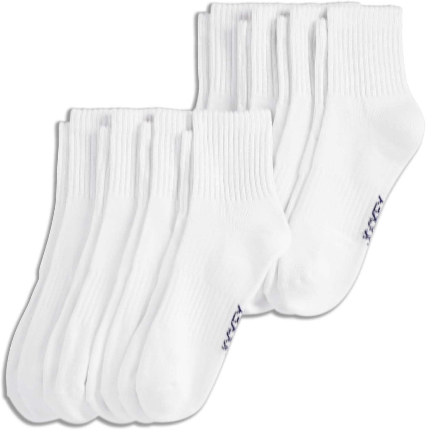 Jockey Men's Socks Men's Everyday Cotton Blend Quarter Sock - 8 Pack, White, 12-15
