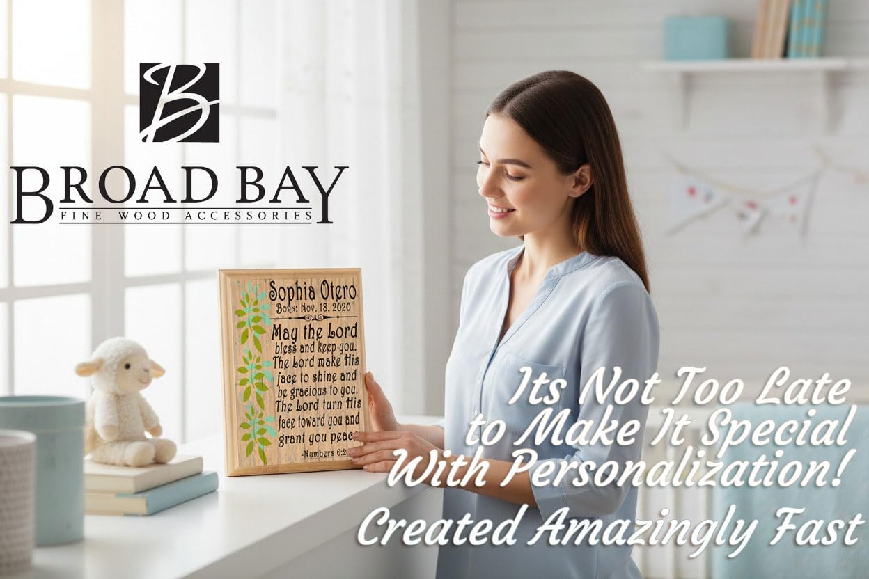 Personalized Baptism Blessing Plaque - For Boys or Girls (Bless and Keep You Prayer)