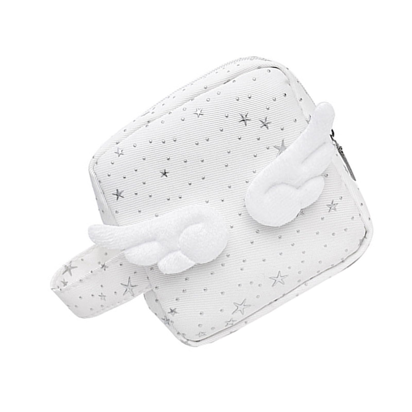 Tsophreniq Shining Star Print Small Storage Pouches Waterproof Polyester Cosmetic Organiser Bag with Handle for Women Daily Travel Scintillate Star Patron Ailerons Bag