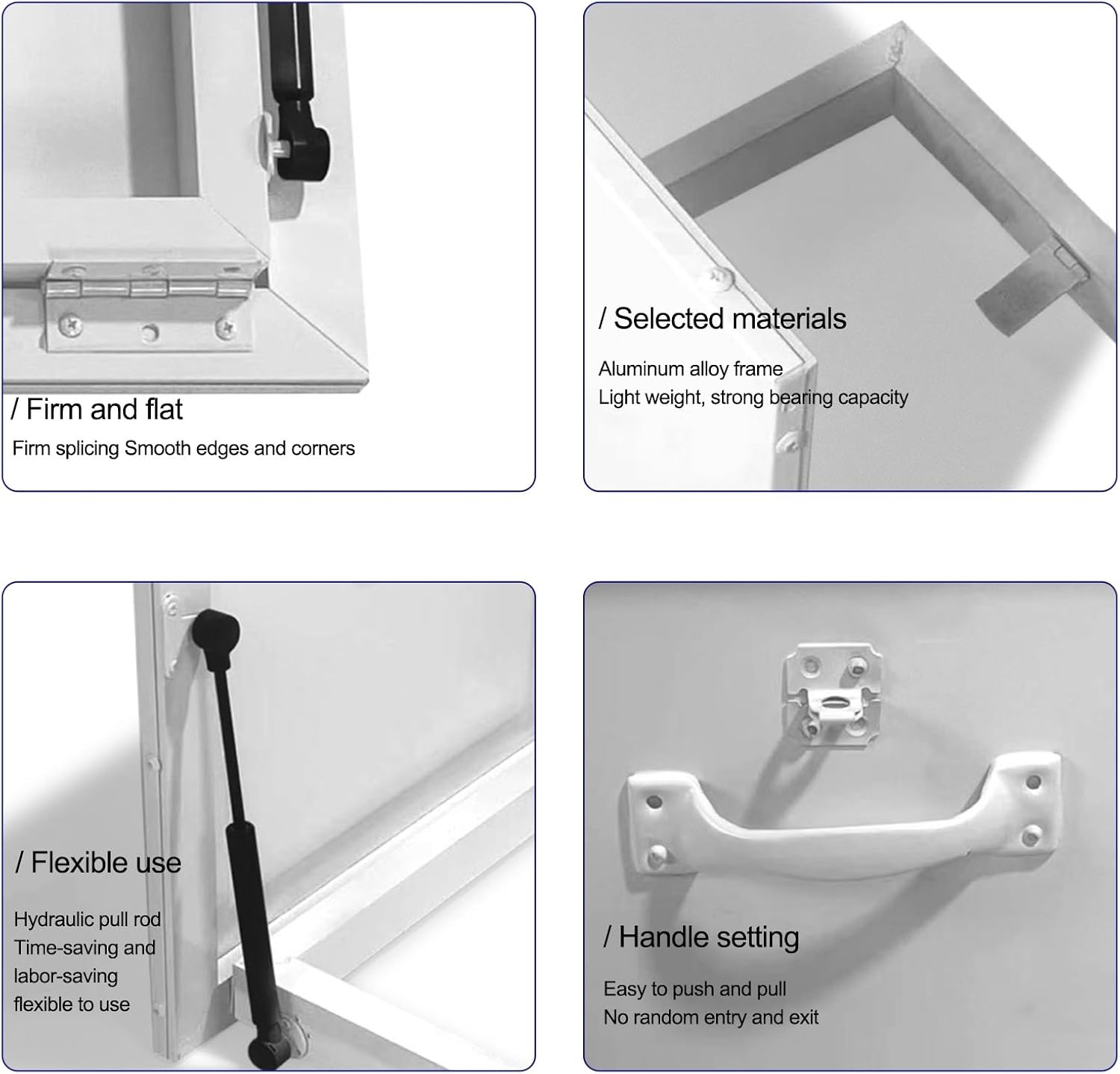 Aluminum Alloy Roof Hatch - 90° Opening Attic Access Door, Secure Deck Entry for Home & Industry, 62x62cm (24.4x24.4in) - Weatherproof & Durable Design
