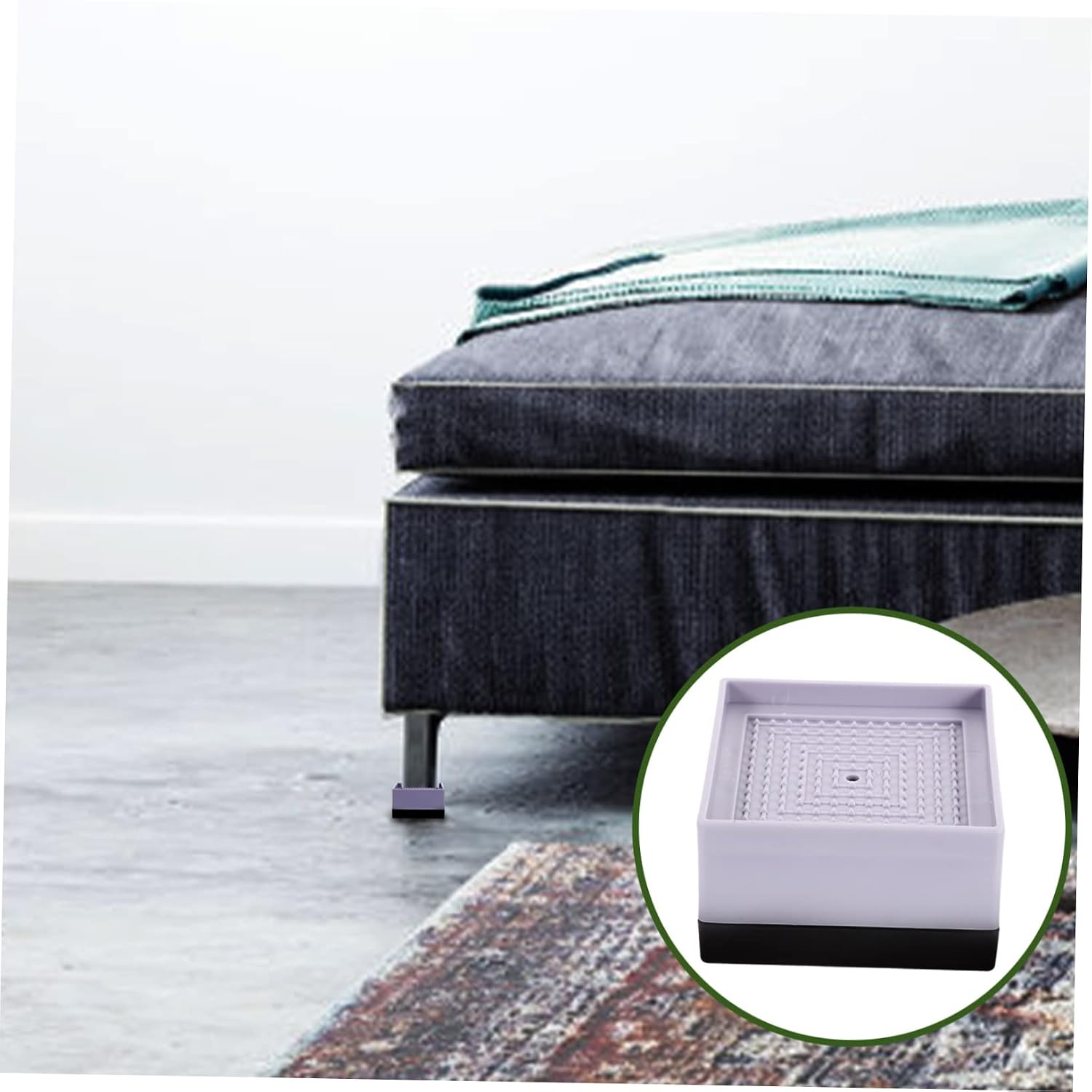 Ciieeo 4Pcs Heavy Duty Anti-Slip Bed Risers Furniture Leg Lifters for Sofa Table and Chair Height Increase Sturdy Plastic Bed Feet Pads for Improved Stability