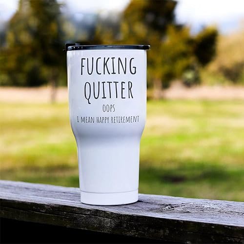 Miniatura 5 de Fucking Quitter Oops I Mean Happy Retirement - Vaso de viaje de acero inoxidable de 30 onzas, vaso de café aislado, regalos de jubilación para
