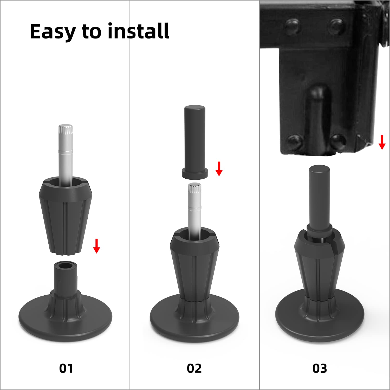 Set Of 6 Heavy Duty Locking Bed Frame Wheels Casters - 1/2" Stem With Plastic Inserts, Supports ~650kg - View #11