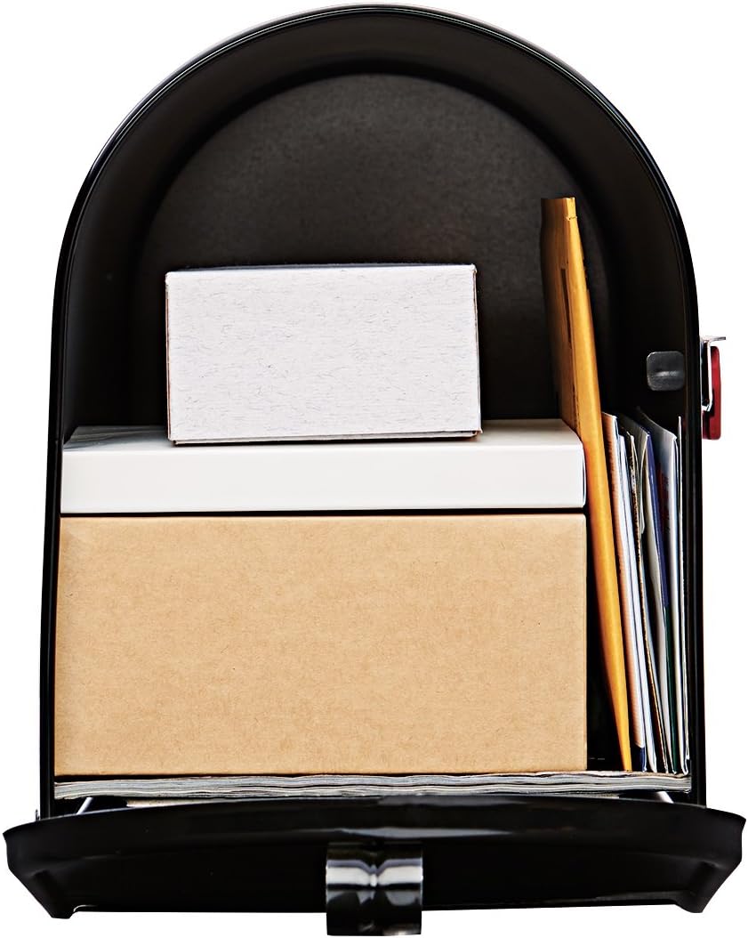 Gibraltar Mailboxes Elite Large Capacity Galvanized Steel Black, Post-Mount Mailbox, E1600B00