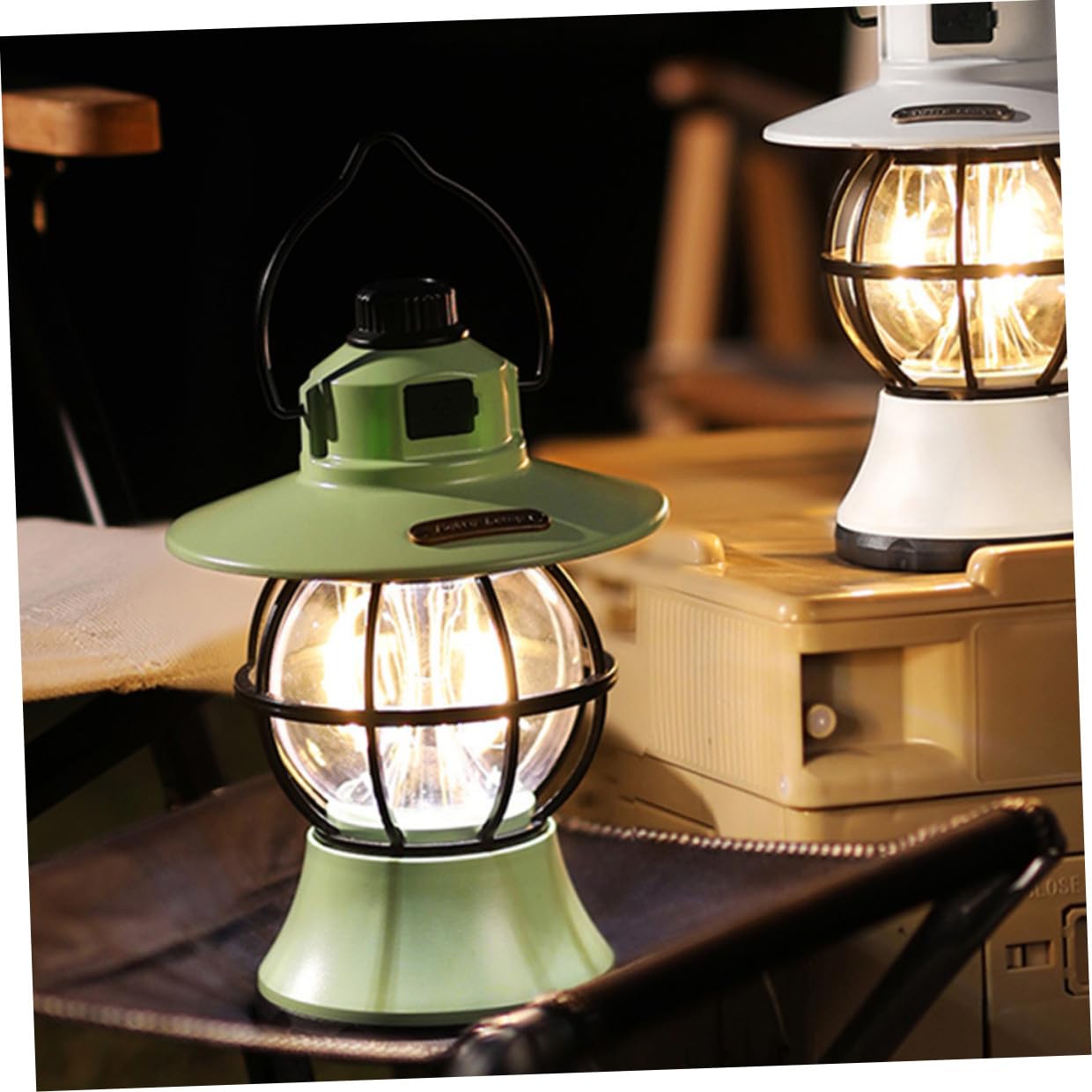 Retro Campinglampe Tragbar, Wiederaufladbar, 3000mah, 20-480 Lumen