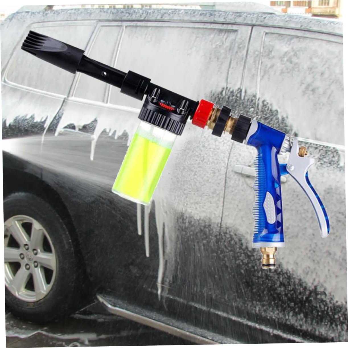 SOLUSTRE Multifunctional Self Suction Car Washing Sprayer for Vehicle Cleaning Compatible with Van Motorcycle and Car Tool