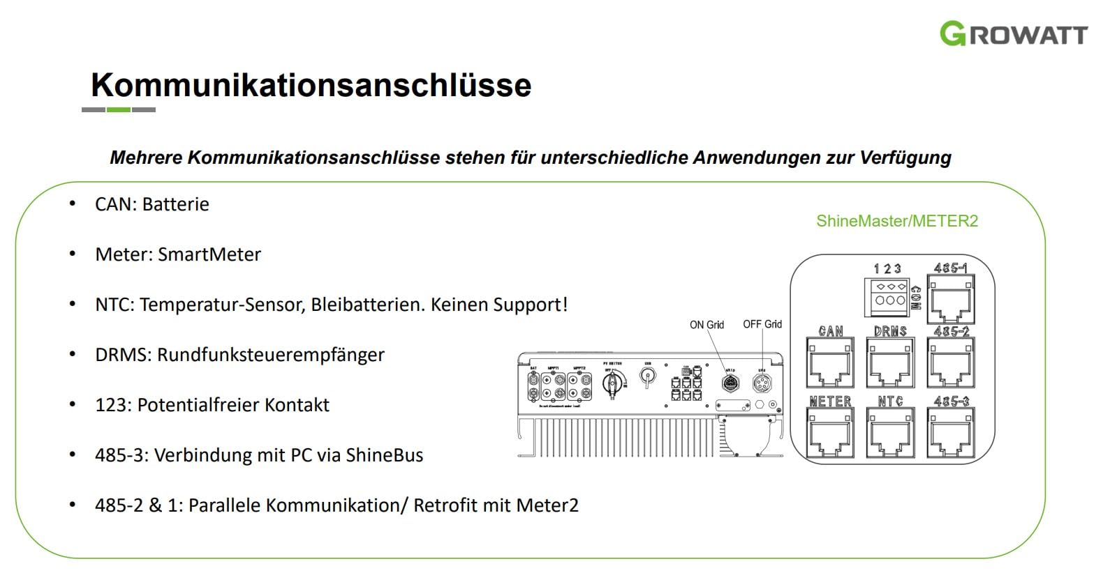 Growatt 10kW Hybrid-Wechselrichter SPH 10000TL3 BH UP – 3-phasig, 2 MPP Tracker – mit Option für eine Solaranlage mit PV- Speicheranbindung