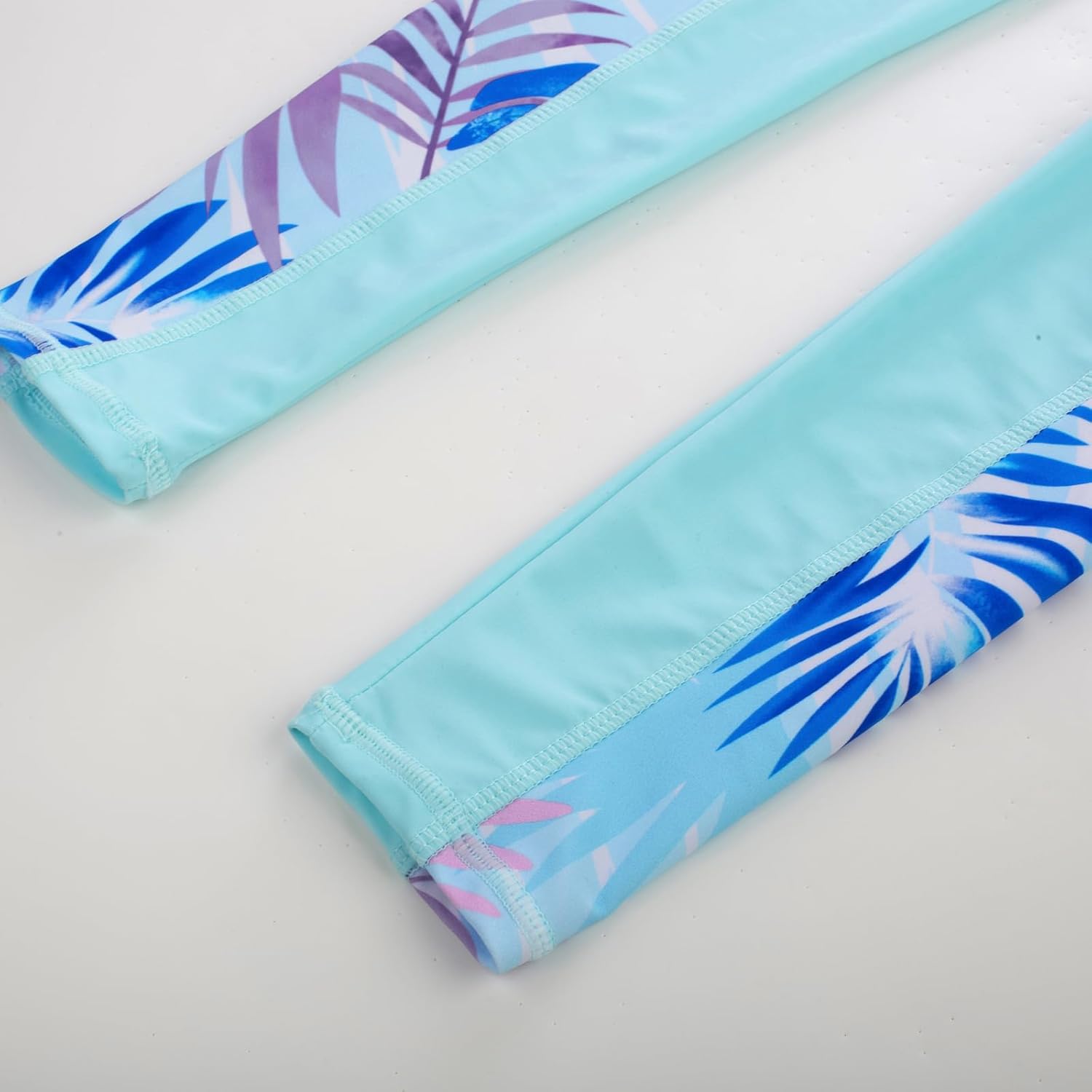 GRACE KARIN Girls Long Sleeve Swimsuit Two Piece Rashguard Floral Swimwear 6-14Y - Image 4