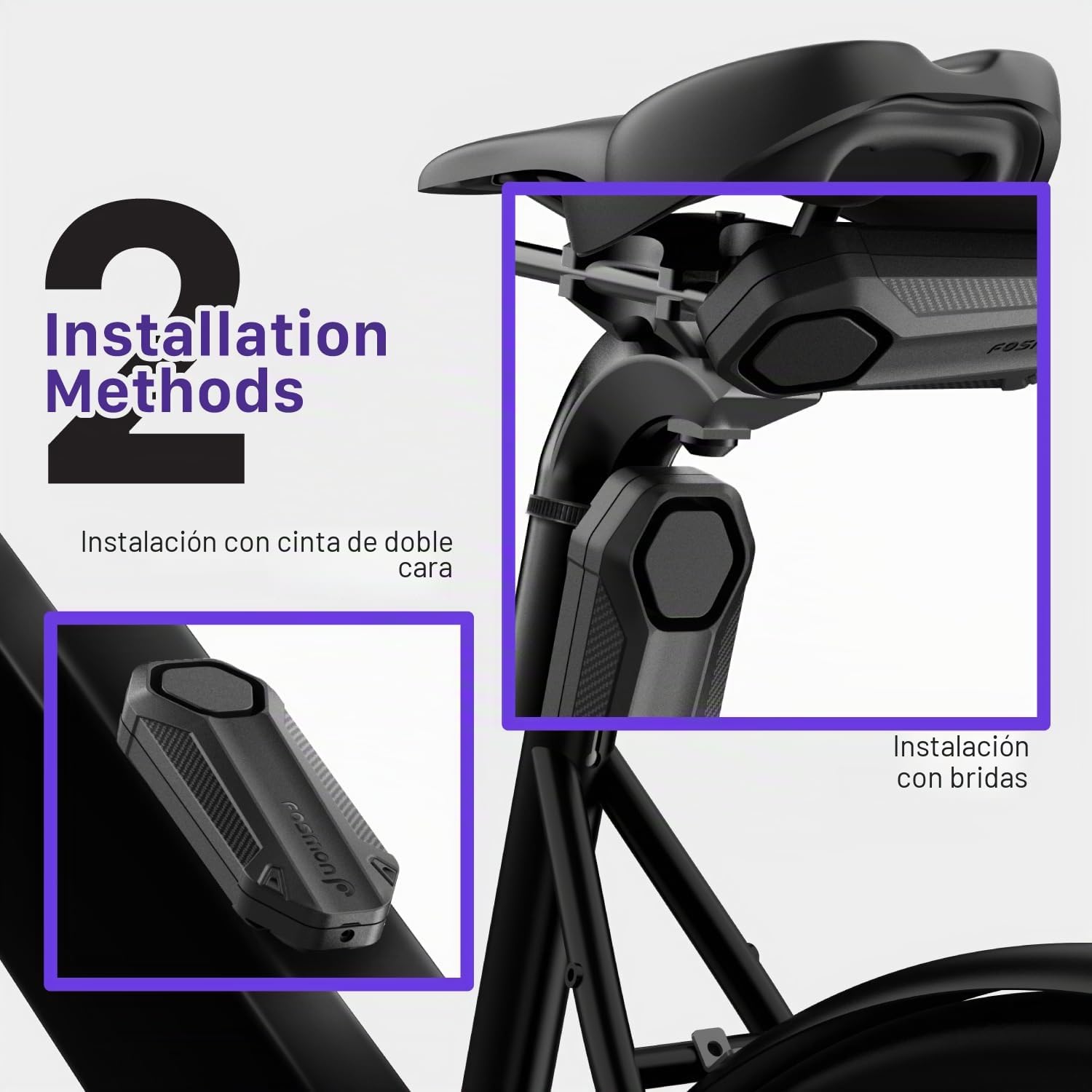 Fosmon Alarma inalámbrica antirrobo para Bicicleta con Control Remoto, Impermeable, Funciona con Pilas, Alarma de Seguridad súper Fuerte de 113 dB para Bicicleta, Motocicleta, Scooter de Movilidad,