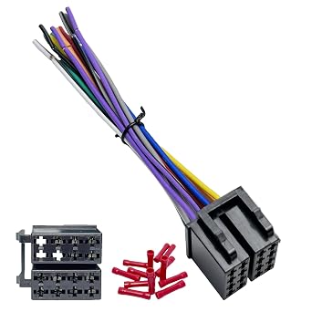 16Pin Car Radio Wiring Harness Female Adapter Compatible with Mercedes-Benz 2001-2013 Volkswagen 1986-2010 Audi 1988-2008 Ford 2003-2014 Aftermarket Stereo Harness Adapter CD Player Wiring Connector