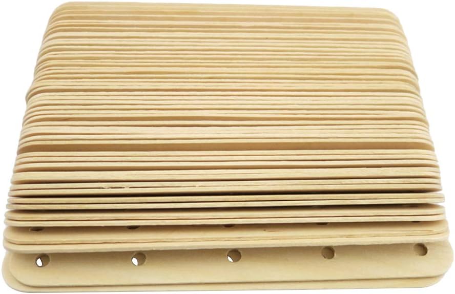 Healifty Wooden Lolly Sticks Craft Craft Sticks Ice Cream Sticks with Holes DIY Crafts 50PCS (Nature Color)