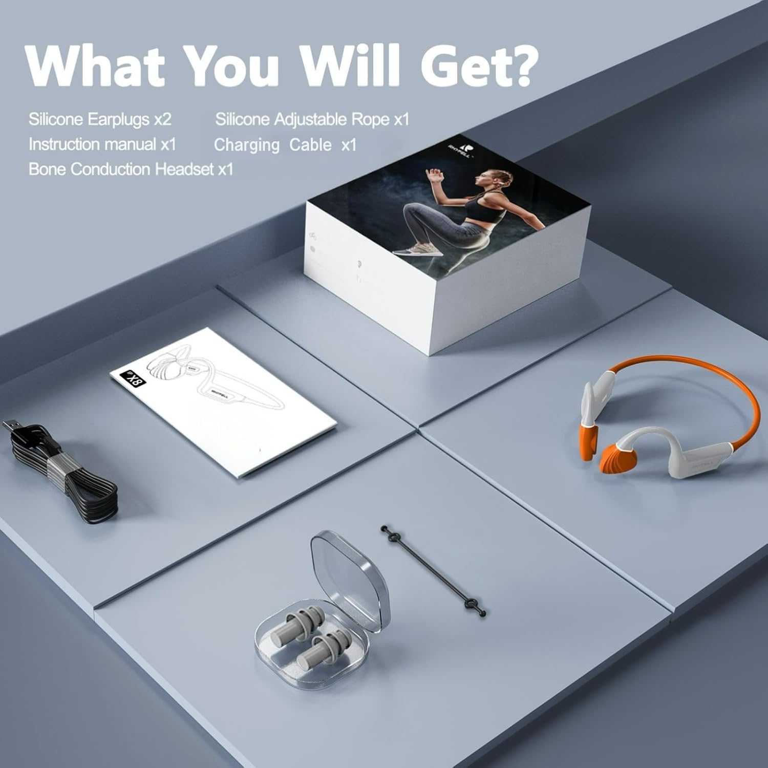 Bone Conduction Swimming Headphones, IP68 Waterproof Headphones with Built-in 32GB MP3 Player, Bluetooth 5.4 Open Ear Sport Headphones for Swimming, Running, Hiking, Walking - Image 9