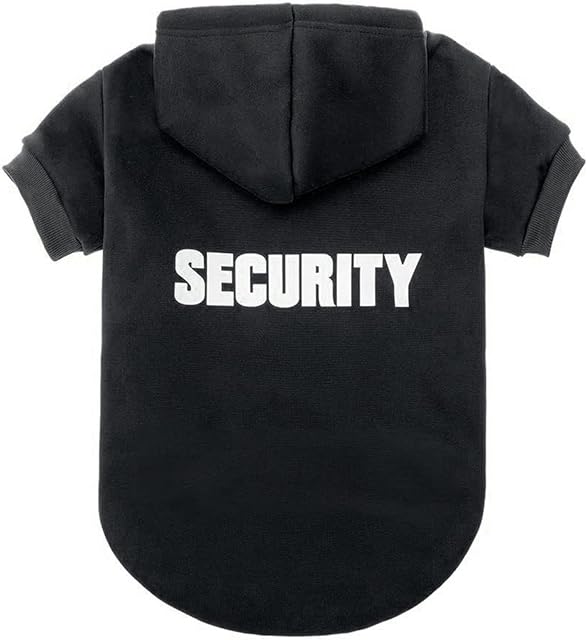 BINGPET Security Dog Hoodies Puppy Sweatershirts Cold Weather Dog Coats Pet Hooded Clothes for Dog Cat