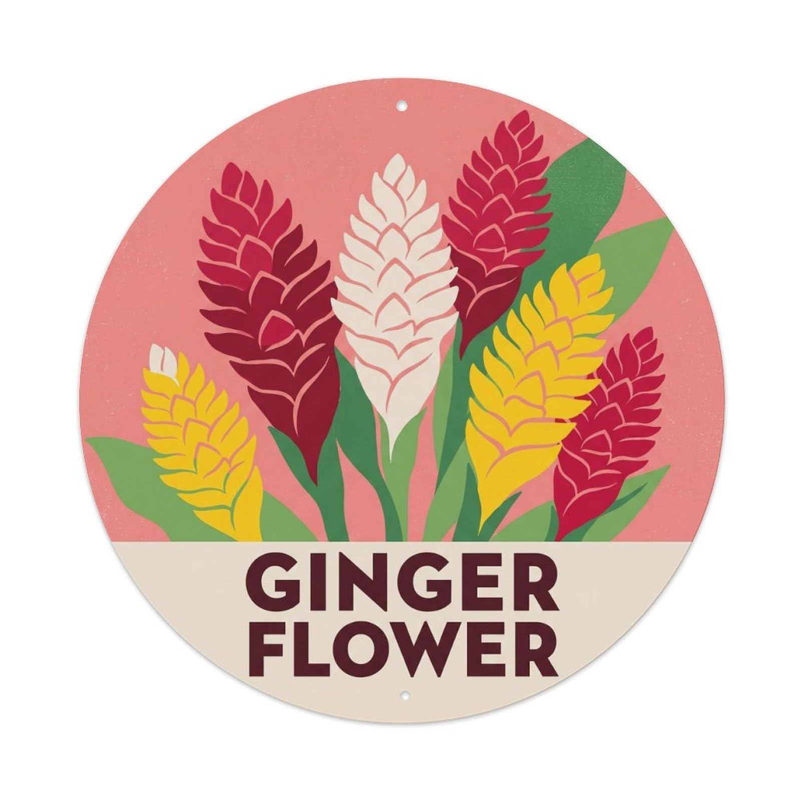 Ginger Flower Hawaii Botanical Island Nature Metal Tin Sign